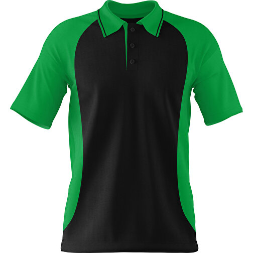 Poloshirt Individuell Gestaltbar , schwarz / grün, 200gsm Poly/Cotton Pique, M, 70,00cm x 49,00cm (Höhe x Breite), Bild 1