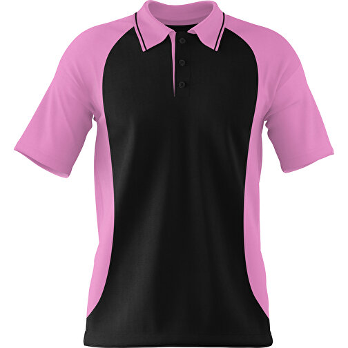 Poloshirt Individuell Gestaltbar , schwarz / rosa, 200gsm Poly/Cotton Pique, M, 70,00cm x 49,00cm (Höhe x Breite), Bild 1
