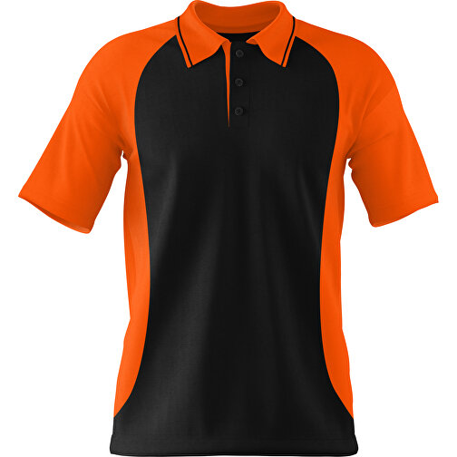 Poloshirt Individuell Gestaltbar , schwarz / orange, 200gsm Poly/Cotton Pique, M, 70,00cm x 49,00cm (Höhe x Breite), Bild 1