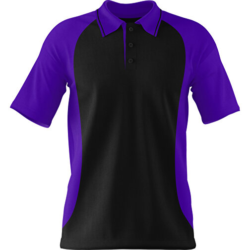Poloshirt Individuell Gestaltbar , schwarz / violet, 200gsm Poly/Cotton Pique, 2XL, 79,00cm x 63,00cm (Höhe x Breite), Bild 1