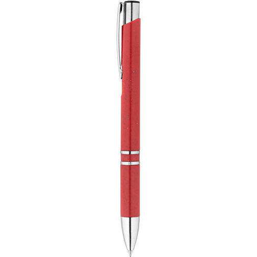 BETA WHEAT. Kugelschreiber Aus Strohfaser Und ABS Mit Clip , rot, Weizenstroh. ABS. Metall, 1,00cm (Höhe), Bild 1
