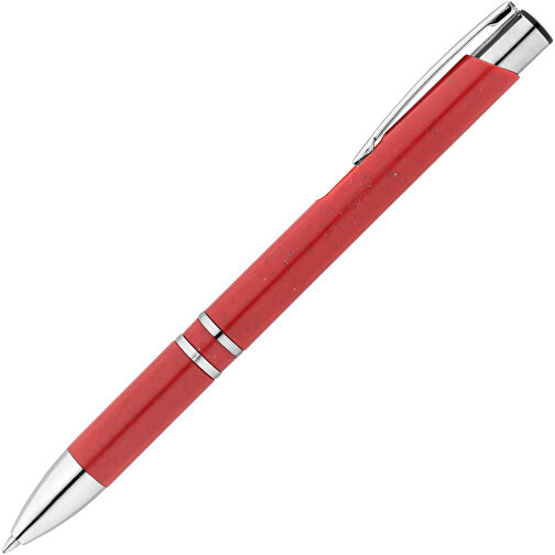 BETA WHEAT. Kugelschreiber Aus Strohfaser Und ABS Mit Clip , rot, Weizenstroh. ABS. Metall, 1,00cm (Höhe), Bild 2