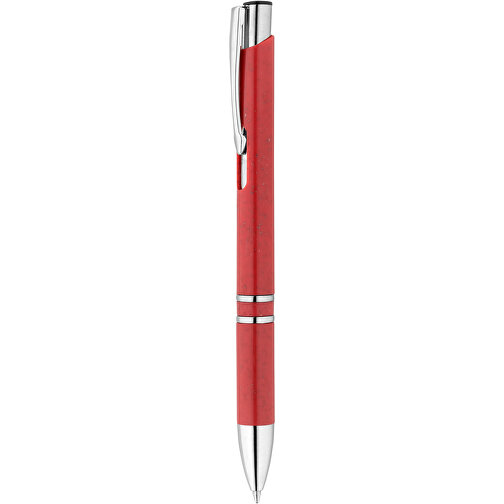 BETA WHEAT. Kugelschreiber Aus Strohfaser Und ABS Mit Clip , rot, Weizenstroh. ABS. Metall, 1,00cm (Höhe), Bild 5