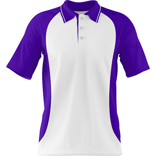 Poloshirt Individuell Gestaltbar , weiss / violet, 200gsm Poly/Cotton Pique, XS, 60,00cm x 40,00cm (Höhe x Breite), Bild 1