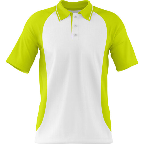 Poloshirt Individuell Gestaltbar , weiß / hellgrün, 200gsm Poly/Cotton Pique, XS, 60,00cm x 40,00cm (Höhe x Breite), Bild 1