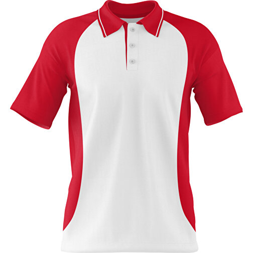 Poloshirt Individuell Gestaltbar , weiß / dunkelrot, 200gsm Poly/Cotton Pique, XL, 76,00cm x 59,00cm (Höhe x Breite), Bild 1