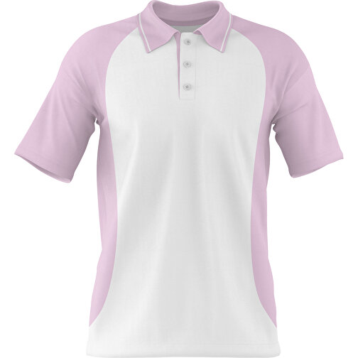 Poloshirt Individuell Gestaltbar , weiß / zartrosa, 200gsm Poly/Cotton Pique, S, 65,00cm x 45,00cm (Höhe x Breite), Bild 1