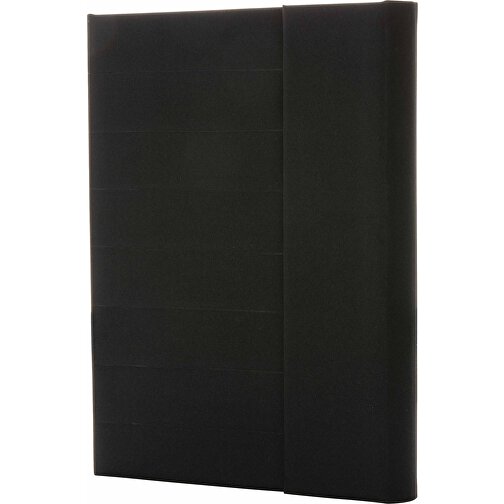 Impact Aware™ A5 Notebook Mit Magnetverschluss, Schwarz , schwarz, PET - recycelt, 23,00cm x 2,50cm (Länge x Höhe), Bild 1