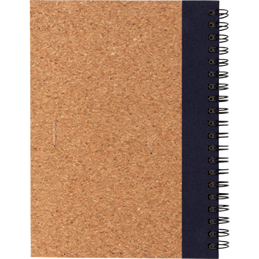 Kork Spiral-Notizbuch Mit Stift, Blau , blau, Kork, 17,00cm x 2,00cm (Länge x Höhe), Bild 6