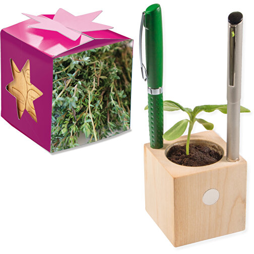 Plant Wood Office Star Box - Tomillo, 1 cara grabada con láser, Imagen 1