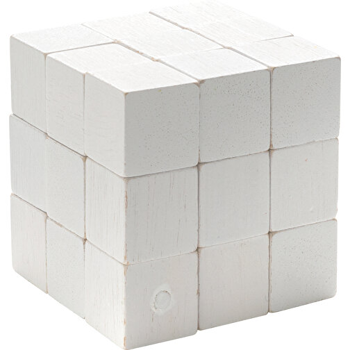 Geschicklichkeitsspiel Aus Holz Im Canvas-Etui, Weiß , weiß, Holz, 7,00cm x 7,00cm (Länge x Höhe), Bild 1