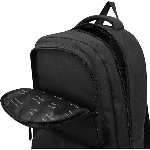 Rucksack AMSTERDAM , schwarz, 300D Rip-Stop Polyester, 30,00cm x 43,00cm x 15,50cm (Länge x Höhe x Breite), Bild 6