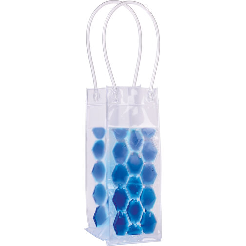 Kühltasche ICE CUBE , blau, transparent, PVC, 10,00cm x 25,00cm x 10,00cm (Länge x Höhe x Breite), Bild 1