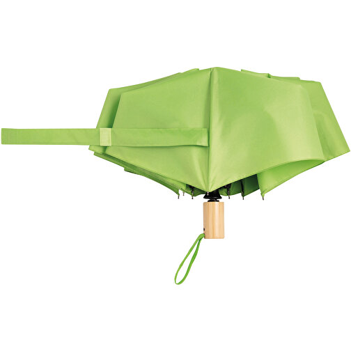 Vollautomatischer Windproof-Taschenschirm CALYPSO , hellgrün, Holz / Metall / Polyester, , Bild 4