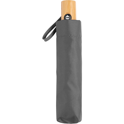 Vollautomatischer Windproof-Taschenschirm CALYPSO , grau, Holz / Metall / Polyester, , Bild 3