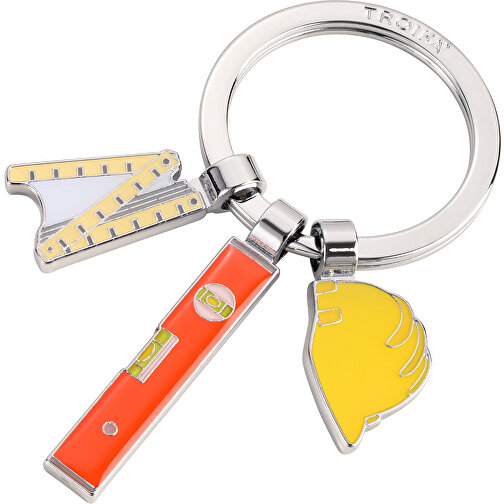 TROIKA Schlüsselanhänger BOB , Troika, gelb, orange, silberfarben, Emaille, Metallguss, 7,20cm x 0,30cm x 3,40cm (Länge x Höhe x Breite), Bild 1