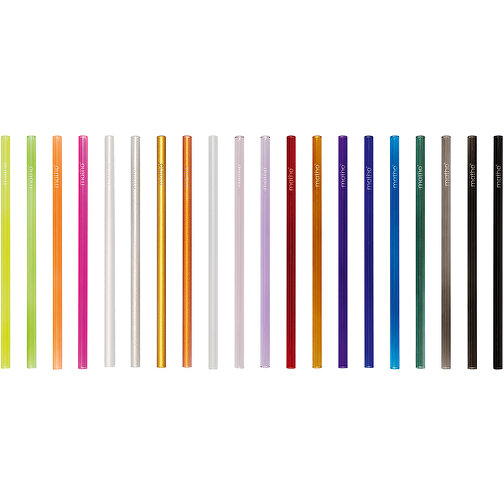Juego de 6 pajitas de cristal de colores con cepillo de limpieza, Imagen 2