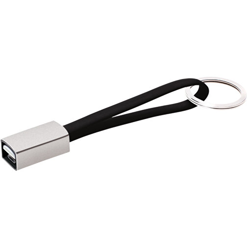 Llavero con cable micro USB integrado para carga y transferencia de datos, Imagen 1