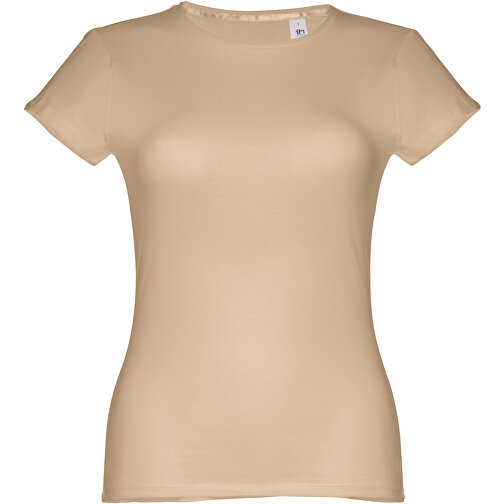 THC SOFIA. Tailliertes Damen-T-Shirt , hellbraun, 100% Baumwolle, M, 62,00cm x 1,00cm x 44,00cm (Länge x Höhe x Breite), Bild 1