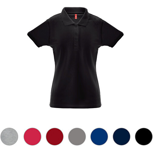 THC BERLIN WOMEN. Damen Poloshirt , grau, Baumwolle und Polyester, XL, 52,00cm x 68,00cm (Länge x Breite), Bild 4