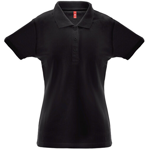 THC BERLIN WOMEN. Damen Poloshirt , schwarz, Baumwolle und Polyester, L, 49,00cm x 66,00cm (Länge x Breite), Bild 1