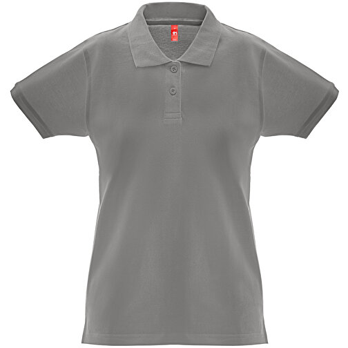 THC MONACO WOMEN. Damen Poloshirt , grau, Baumwolle, XL, 68,00cm x 52,00cm (Länge x Breite), Bild 1