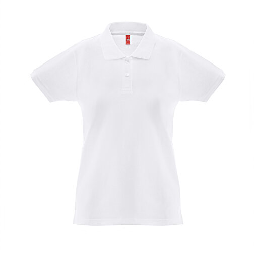 THC MONACO WOMEN WH. Kurzarm-Poloshirt Für Damen Aus Kardierter Baumwolle , weiß, Baumwolle, M, 64,00cm x 1,00cm x 46,00cm (Länge x Höhe x Breite), Bild 1