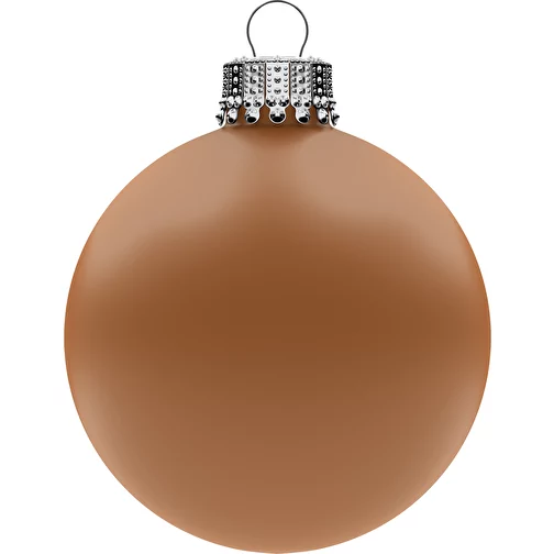 Boule de Noël moyenne 66 mm, couronne argentée, mate, Image 1