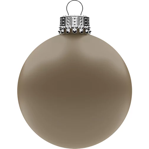 Palla per albero di Natale media 66 mm, corona argento, opaca, Immagine 1