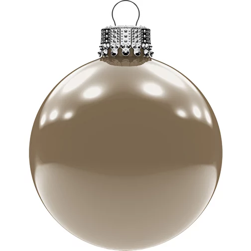 Petite boule de Noël 57 mm, couronne argentée, brillante, Image 1
