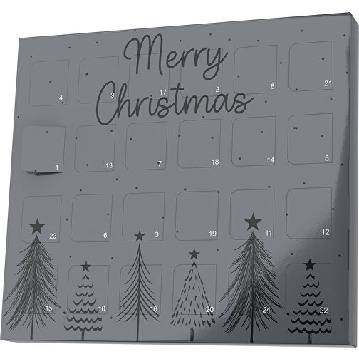 XS Adventskalender Merry Christmas Tanne , M&M\'s, dunkelgrau / schwarz, Vollkartonhülle, weiß, 1,60cm x 12,00cm x 14,00cm (Länge x Höhe x Breite), Bild 1