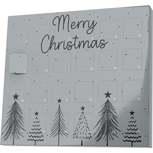 XS Adventskalender Merry Christmas Tanne , M&M\'s, silber / schwarz, Vollkartonhülle, weiss, 1,60cm x 12,00cm x 14,00cm (Länge x Höhe x Breite), Bild 1