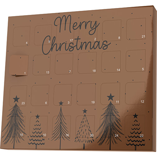 XS Adventskalender Merry Christmas Tanne , M&M\'s, dunkelbraun / schwarz, Vollkartonhülle, weiß, 1,60cm x 12,00cm x 14,00cm (Länge x Höhe x Breite), Bild 1