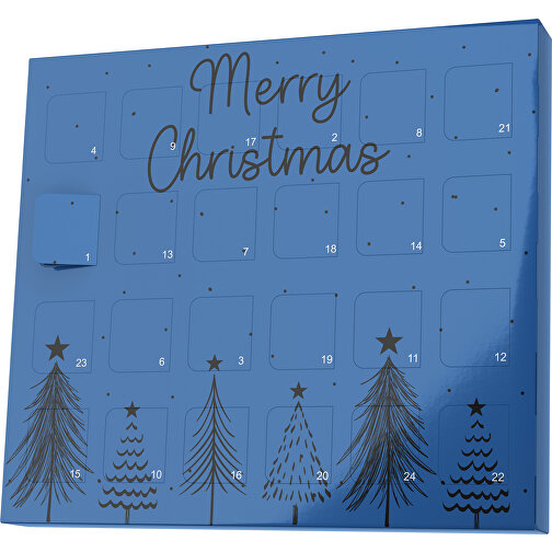 XS Adventskalender Merry Christmas Tanne , Brandt, dunkelblau / schwarz, Vollkartonhülle, weiß, 1,60cm x 12,00cm x 14,00cm (Länge x Höhe x Breite), Bild 1
