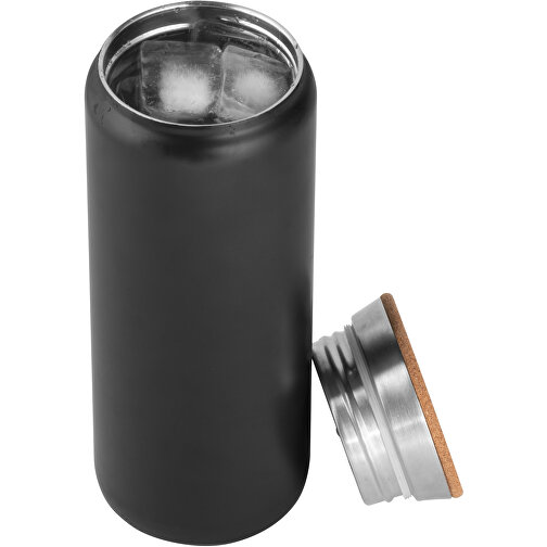 LAVINE 600. Isolierflasche 600ml , schwarz, Kork. Edelstahl, 1,00cm (Höhe), Bild 3