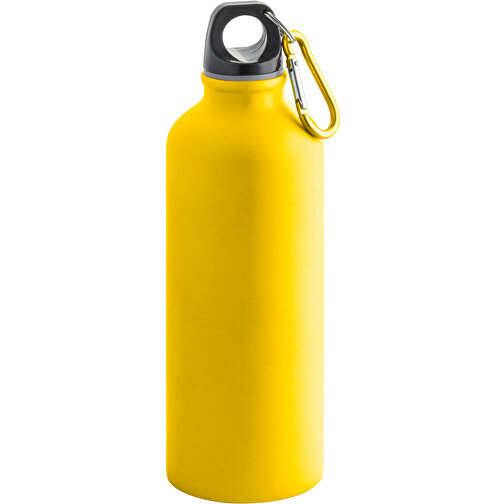 COLLINA. Aluminiumflasche Mit Karabiner 550 Ml , gelb, Aluminium, 1,00cm (Höhe), Bild 1
