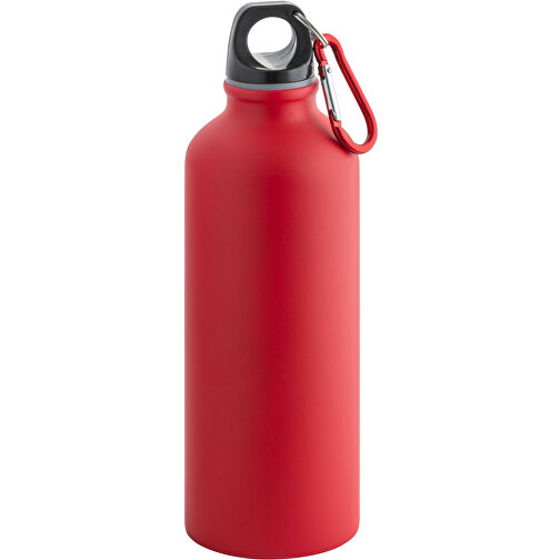 COLLINA. Aluminiumflasche Mit Karabiner 550 Ml , rot, Aluminium, 1,00cm (Höhe), Bild 1