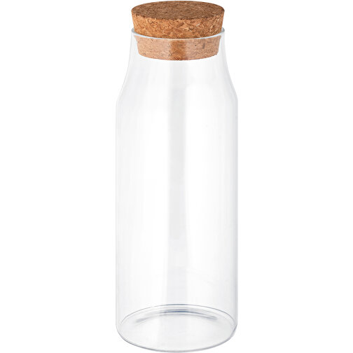 JASMIN 1000. Glasflasche Mit Korkdeckel 1 Liter , natur, Borosilikatglas PP. Bambus, 28,00cm (Höhe), Bild 1