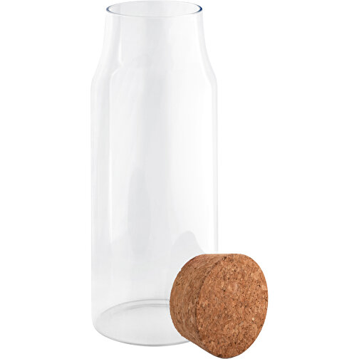 JASMIN 1000. Glasflasche Mit Korkdeckel 1 Liter , natur, Borosilikatglas PP. Bambus, 28,00cm (Höhe), Bild 2