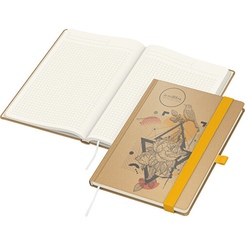 Notesbog Match-Book Cream Beseller Natura brun A4, gul, Billede 1