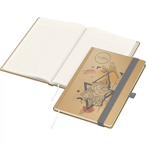 Taccuino Match-Book Cream Beseller Natura marrone A4, grigio argento, Immagine 1