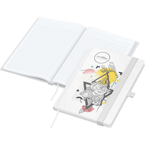 Notizbuch Match-Book White Bestseller A5 Natura Individuell, Weiß , weiß, 21,00cm x 14,80cm (Länge x Breite), Bild 1