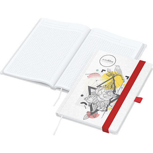 Notisbok Match-Book Hvit bestselger A4, Natura individual, rød, Bilde 1
