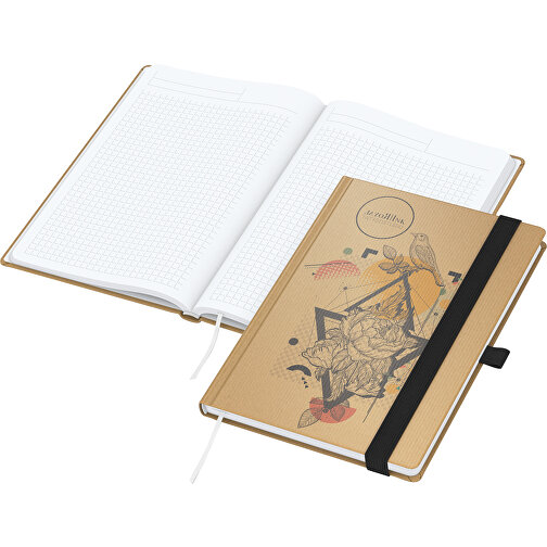 Notesbog Match-Book White bestseller A4, Natura brun, sort, Billede 1