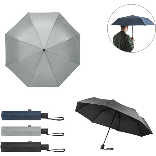 CIMONE. Faltbarer Regenschirm Aus RPET Mit PP-Griff , schwarz, rPET. 190T pongee. PP, 1,00cm (Höhe), Bild 5