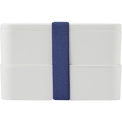 MIYO Doppel-Lunchbox , weiß / weiß / blau, PP Kunststoff, 18,00cm x 11,30cm x 11,00cm (Länge x Höhe x Breite), Bild 3