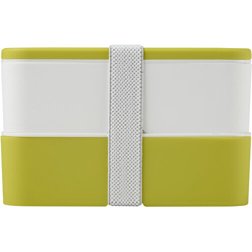 MIYO Doppel-Lunchbox , limone / weiß / weiß, PP Kunststoff, 18,00cm x 11,30cm x 11,00cm (Länge x Höhe x Breite), Bild 3