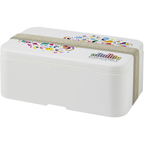 MIYO Lunchbox , weiß / kieselgrau, PP Kunststoff, 18,00cm x 6,00cm x 11,00cm (Länge x Höhe x Breite), Bild 2