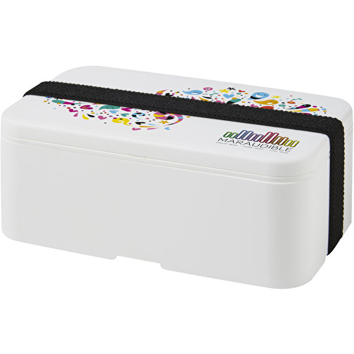 MIYO Lunchbox , weiß / schwarz, PP Kunststoff, 18,00cm x 6,00cm x 11,00cm (Länge x Höhe x Breite), Bild 2