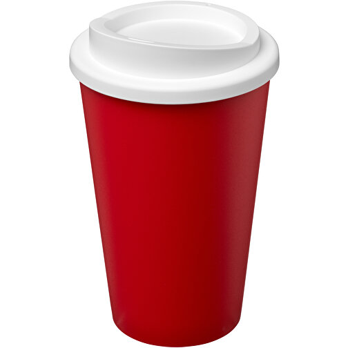 Americano® Eco 350 Ml Recycelter Becher , rot / weiss, Recycelter PP Kunststoff, PP Kunststoff, 15,40cm (Höhe), Bild 1